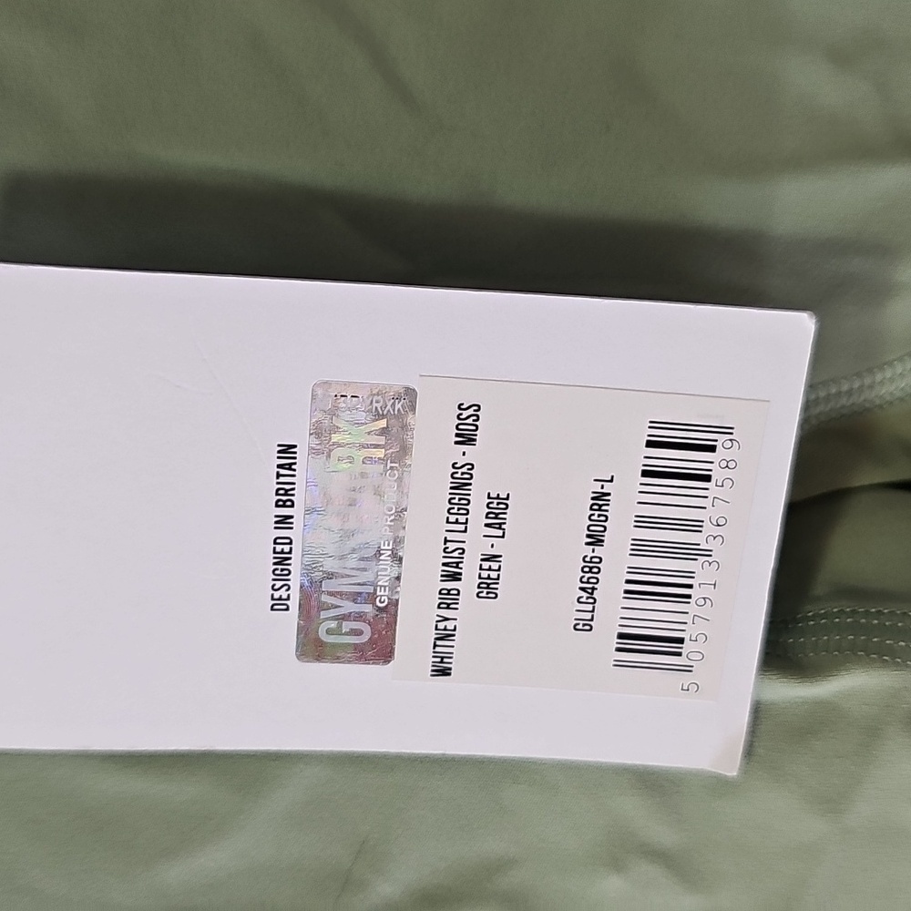 Whitney Simmons Rib Waist Gymshark Leggings Limited Edition Moss Green L NWT - Picture 5 of 6